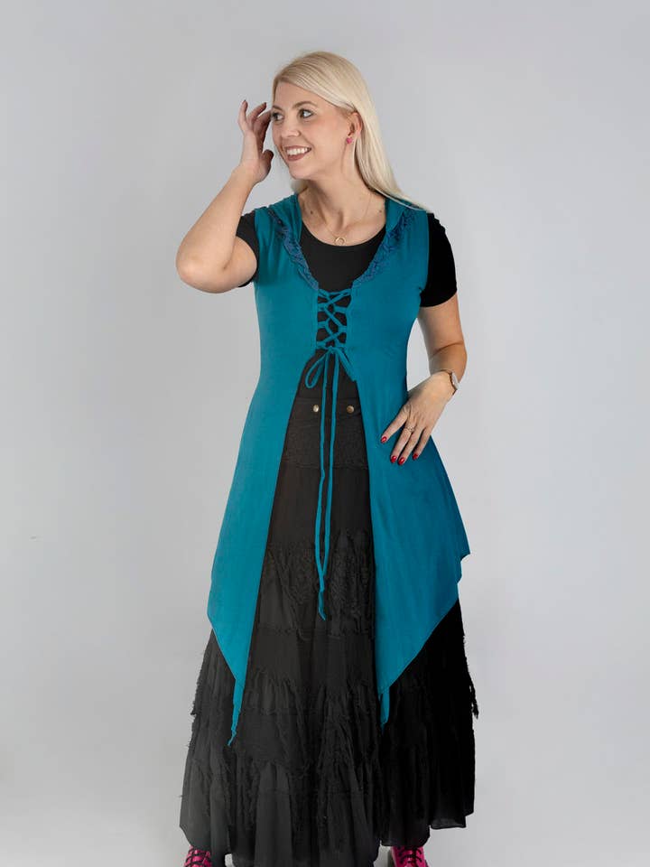 Raven snøre op hættevest for engroshandel hos Wicked Dragon Clothing