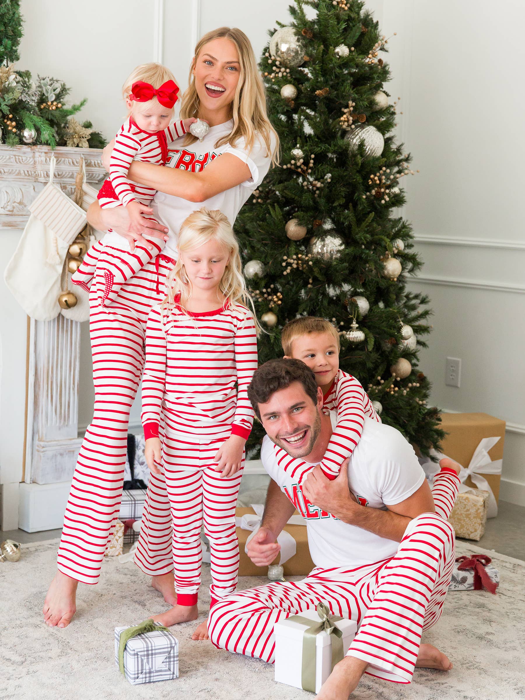 SoftSnooze™ Boys Cotton Modal Red & White Stripe Long Sleeve Pajama Set for wholesale on Faire2