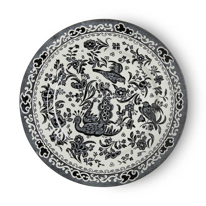 Black Regal Peacock Small Plate for wholesale by Burleigh