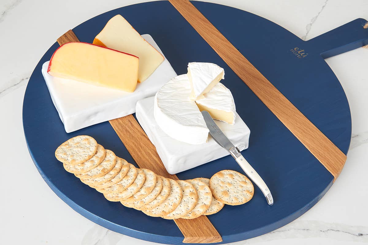 etúHOME – Großhandel Käsebrett – Moderne Charcuterie-Käseplatte, mittelgroß, rund, marineblau2