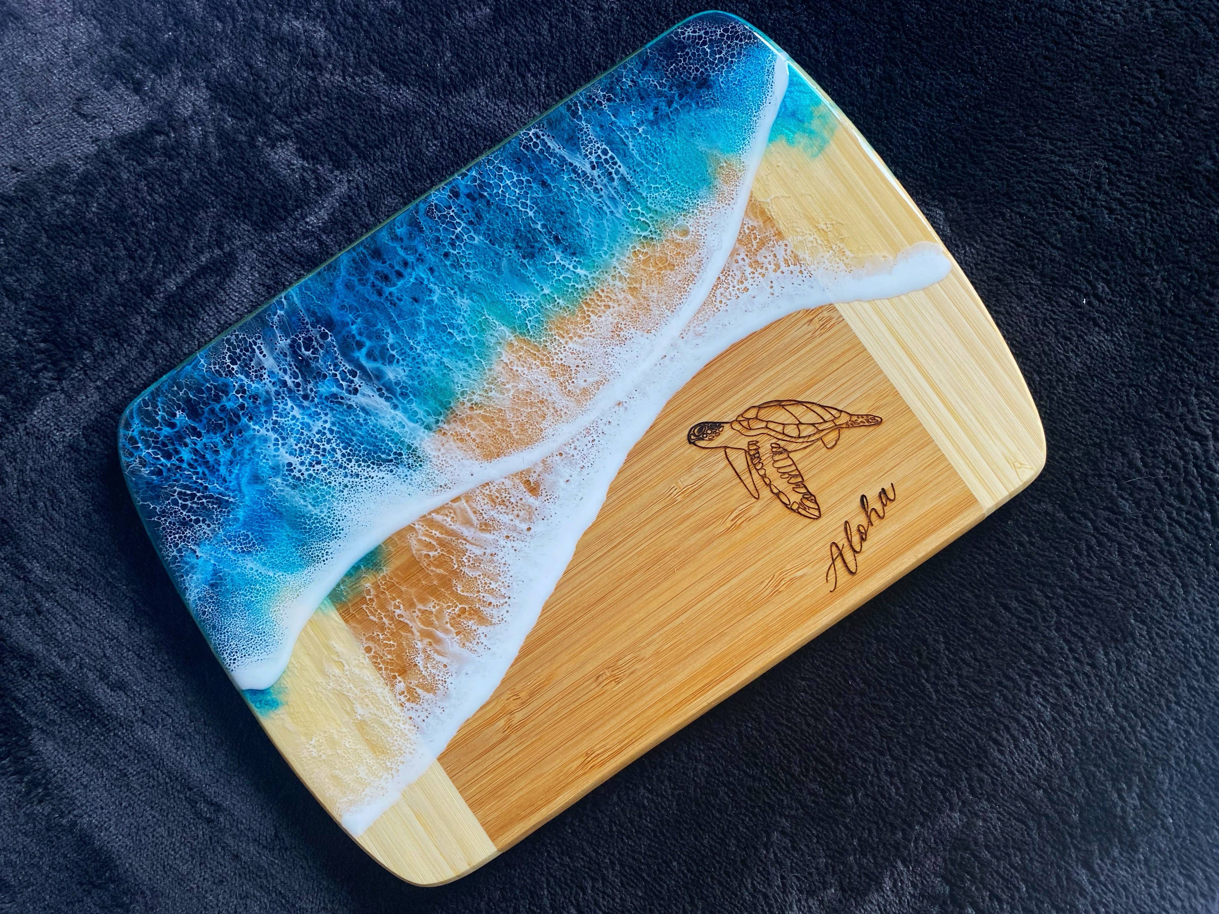 TBM Creations LLC - Wholesale Cheese Board - TURTLE Aloha Charcuterie board | Maui made Serving board7