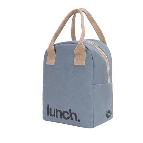 Fluf - Wholesale Lunch Bag/Box - Zipper Lunch Bag - 'Lunch' Blue1