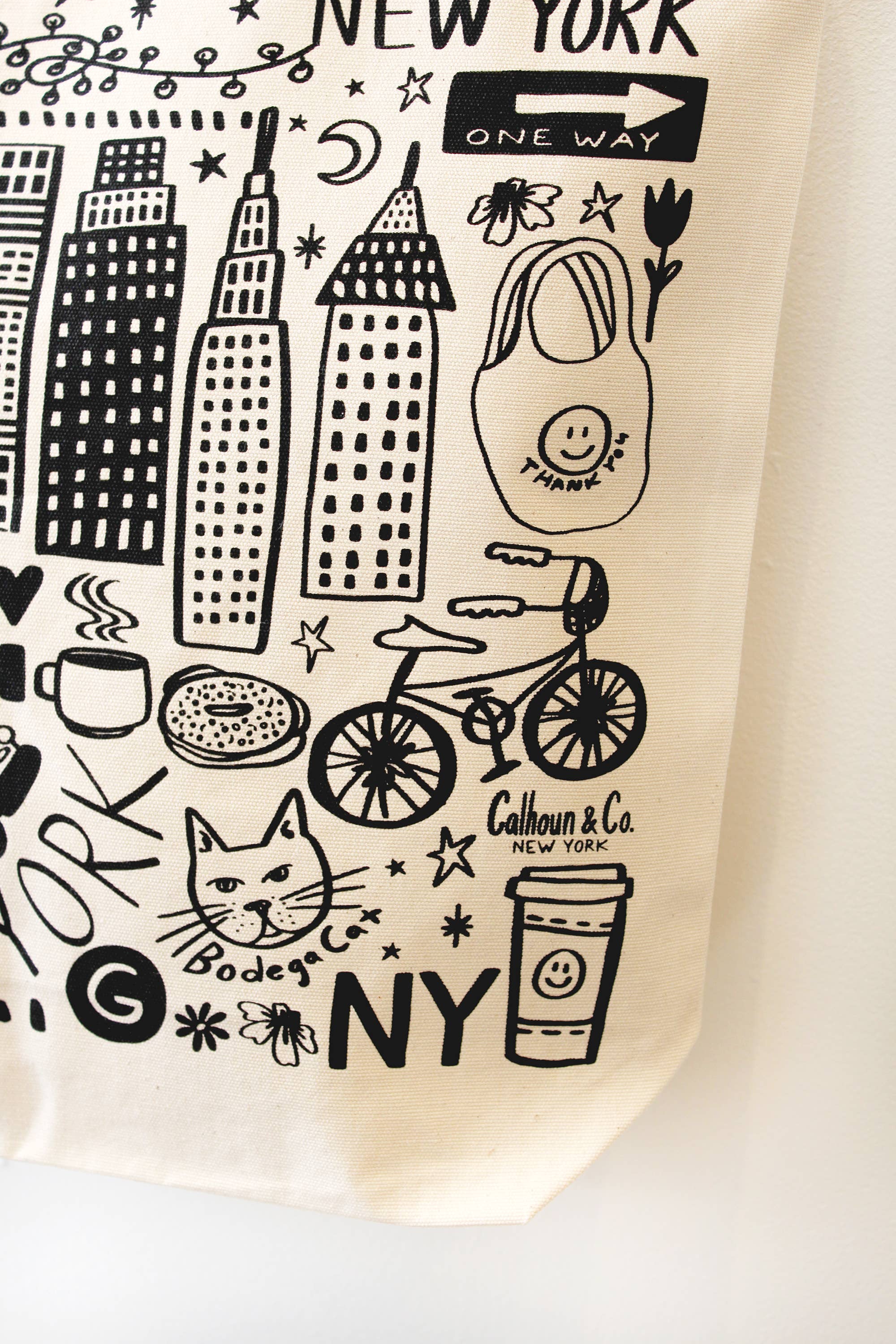 Calhoun & Co. - Wholesale Tote Bag - Unisex - New York City Canvas Tote Bag with Zipper Closure4