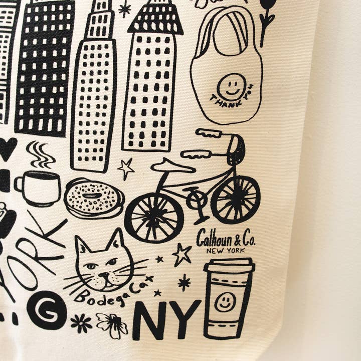 Calhoun & Co. - Wholesale Tote Bag - Unisex - New York City Canvas Tote Bag with Zipper Closure4