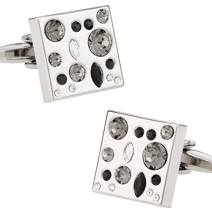 Gemelos de cristal plateado gris brillante para venta al por mayor de Cuff-Daddy