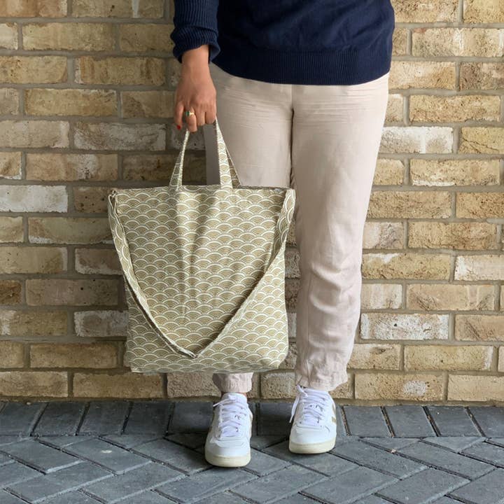 Ikigai Sac Cabas en Coton Recyclé - Herbe pour la vente par Tikauo