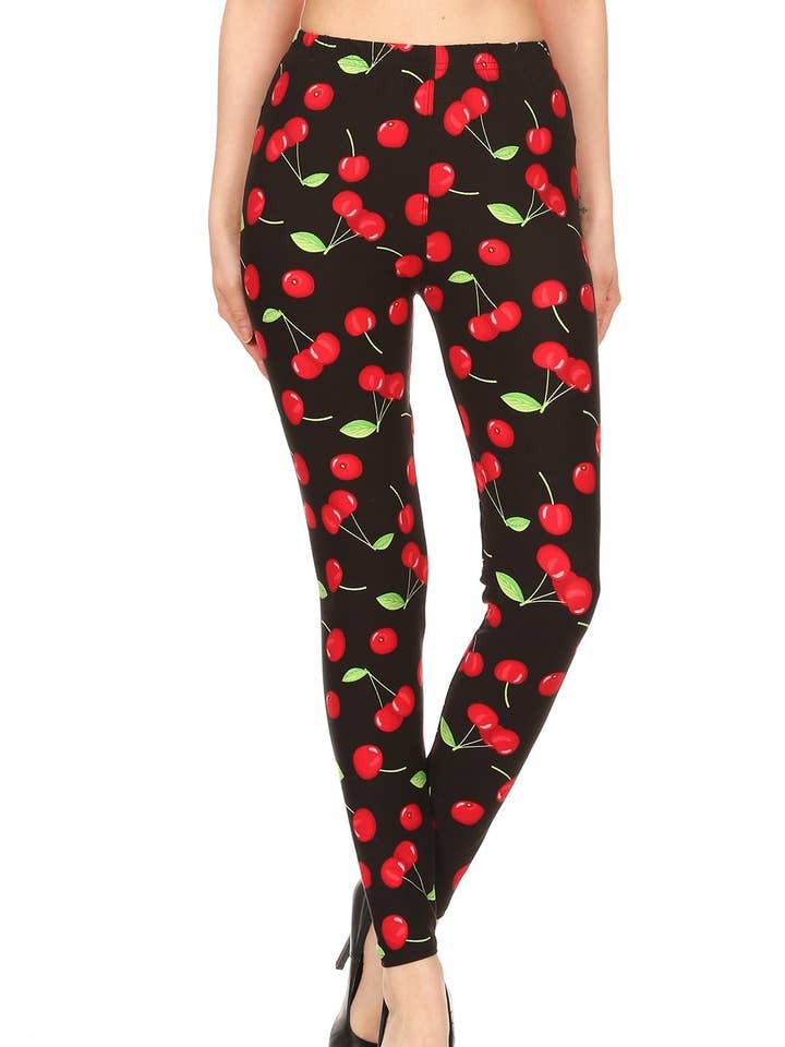 Sueded Retro Cherry Legging for wholesale by Flirty & Femme