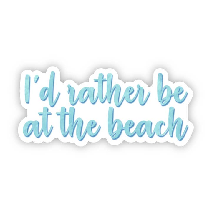 I'd Rather Be At The Beach Sticker for wholesale by A Touch of Whimsy Designs
