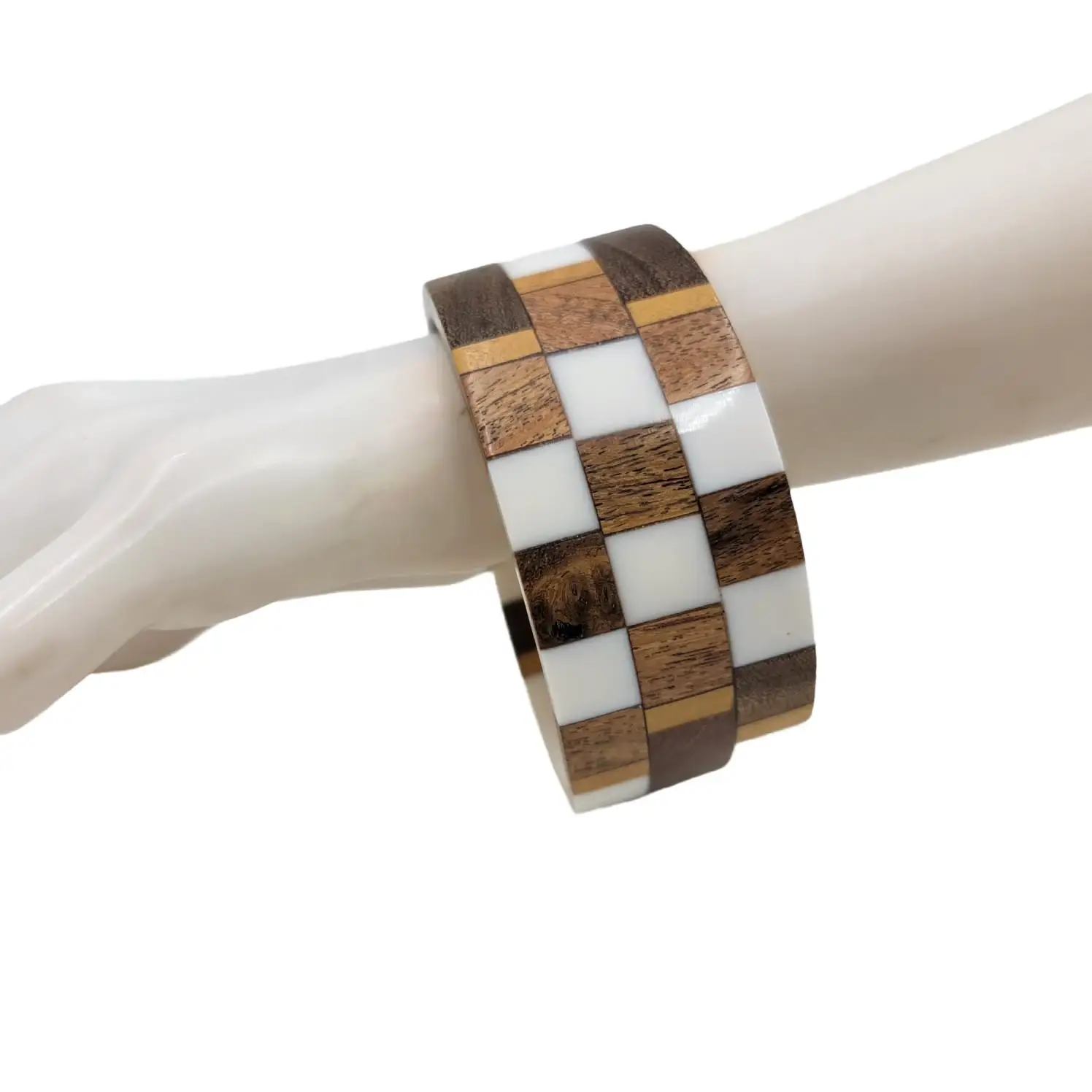 Treasure Jewelry - Wholesale Bangle Bracelet - Layered Resin Wooden Bangle0