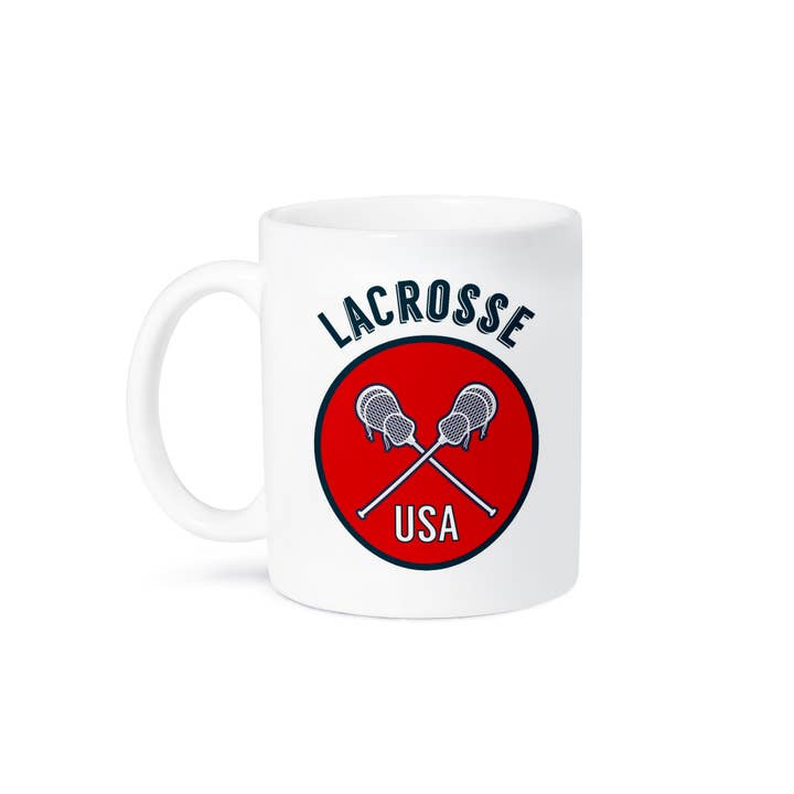 3dRose - Wholesale Coffee Mug - 3dRose, Sports Red Circle Lacrosse USA, Mug8