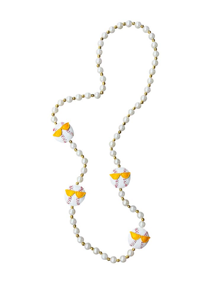 Multi Baseball with Sunglasses Bead for wholesale by Mardi Gras Creations