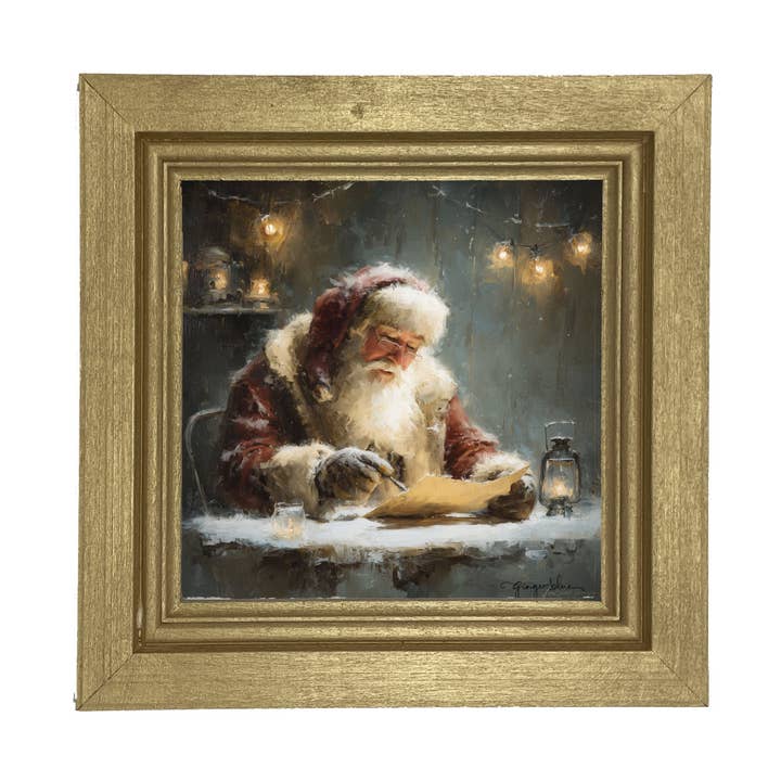 ginger blue - Wholesale Christmas Wall Art - Santa Making his List2