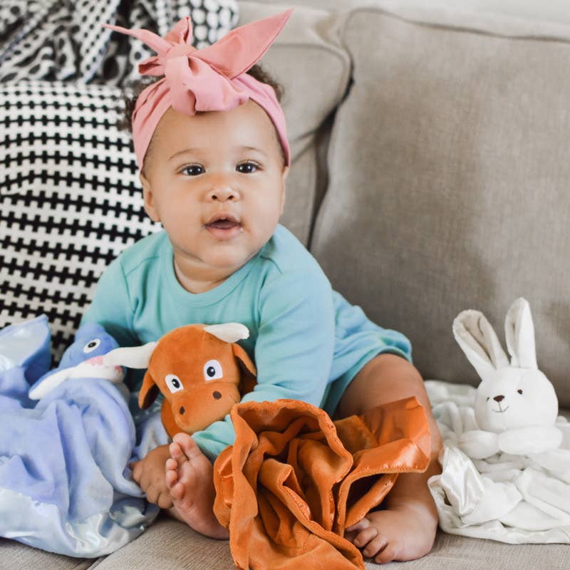 Yikes Twins - Wholesale Security/Cuddle Blanket - Baby - Longhorn Lovey security blanket for travel and bedtime6