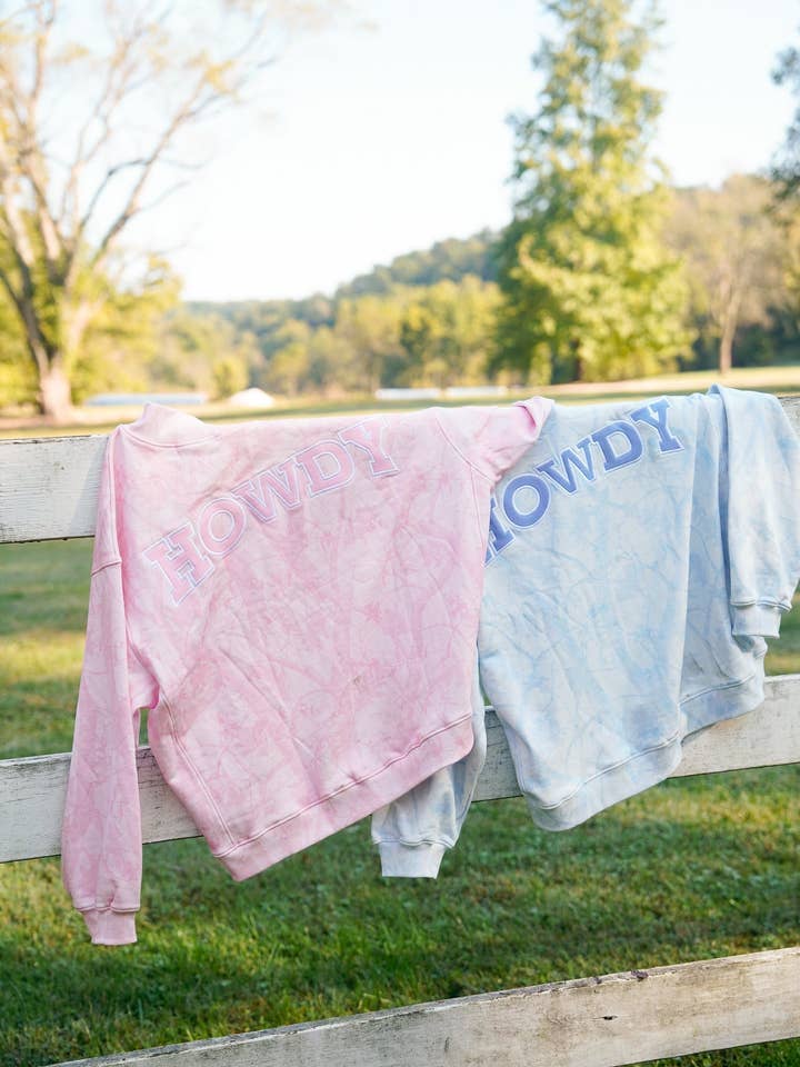 Howdy - Camo Vintage Crew-Neck Sweatshirt for wholesale by Gunpowder and lace wholesale