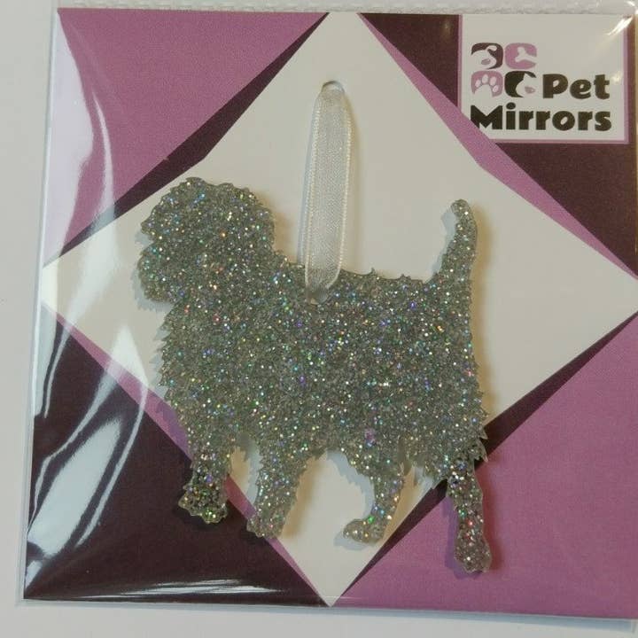Decorazione natalizia Glitter Affenpinscher per la vendita all'ingrosso da parte di Pet Mirrors