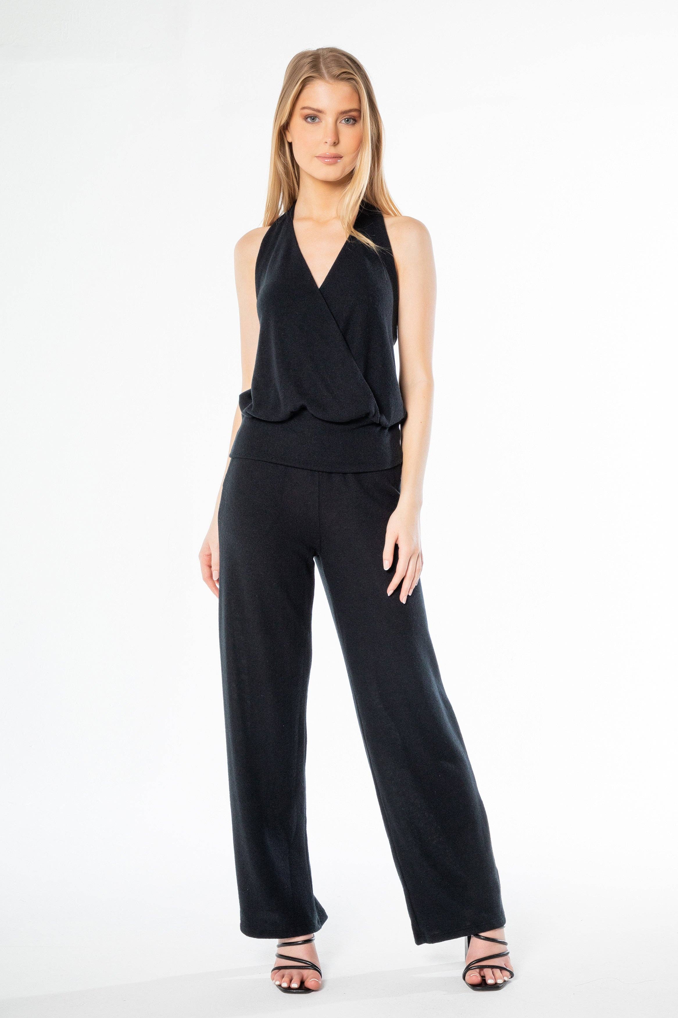 Nero TOP HALTER CON INCROCIO DAVANTI PER SERATA ROMANTICA in vendita all'ingrosso su Faire1