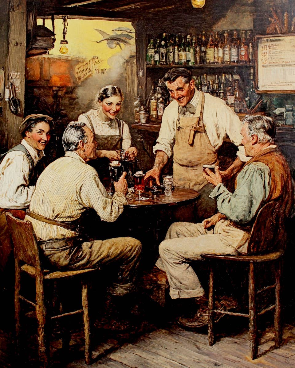 Mowbi - Wholesale Art Print - Tavern Scene - Vintage Art Prints - 8"x10" Art Print for 11"x14" Frame0