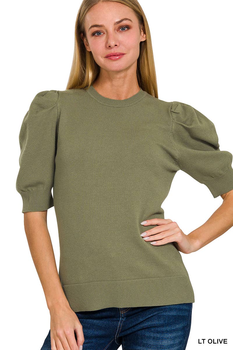 42POPS – Engroshandel Pullover - Dame – ,,.SI-25003 Viskosepufkortærmet Sweater14