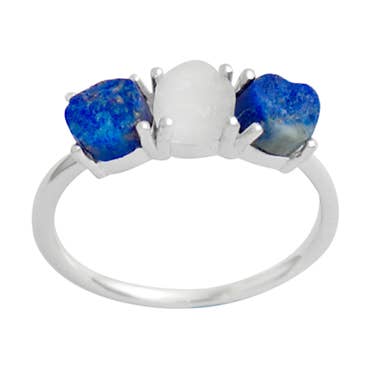 Sinnes Ring - Silver 925 - Lapis Lazuli /Moonstone for wholesale by TALISMAS BIJOUX