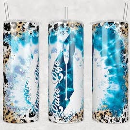 Lake Life Tiedye 20oz Sublimation Tumbler for wholesale by Twisted T Creations