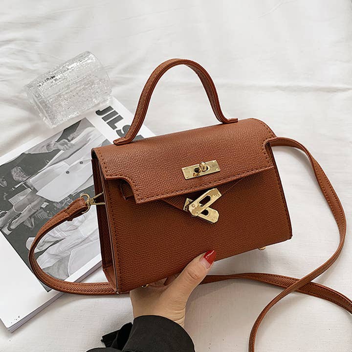 wandf – bolsa tiracolo - Mulher por atacado – Bolsa Vertical Quadrada a Tiracolo em PU com Fecho de Tranca para Deslocações4