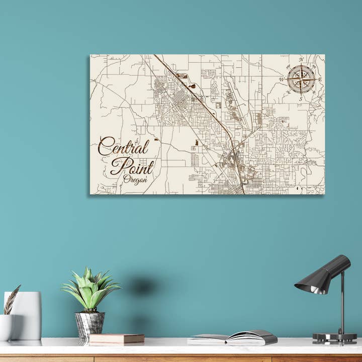 Oregon: Central Point Street Map for wholesale by Fire & Pine
