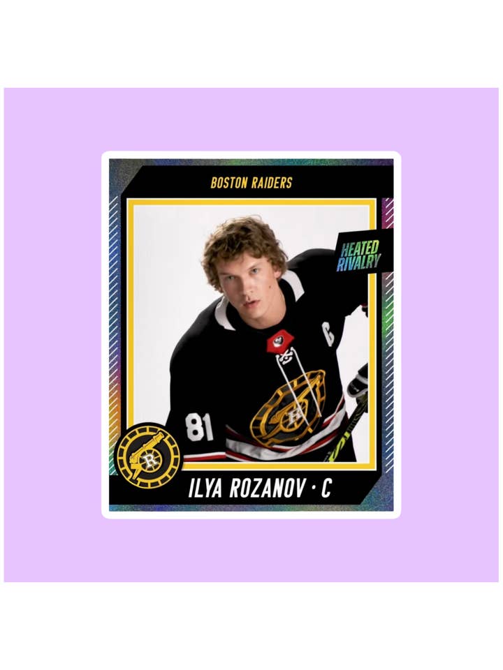 Ilya Rozanov Hockey Card Heated Rivalry Sticker for wholesale by Shadows of Sunshine