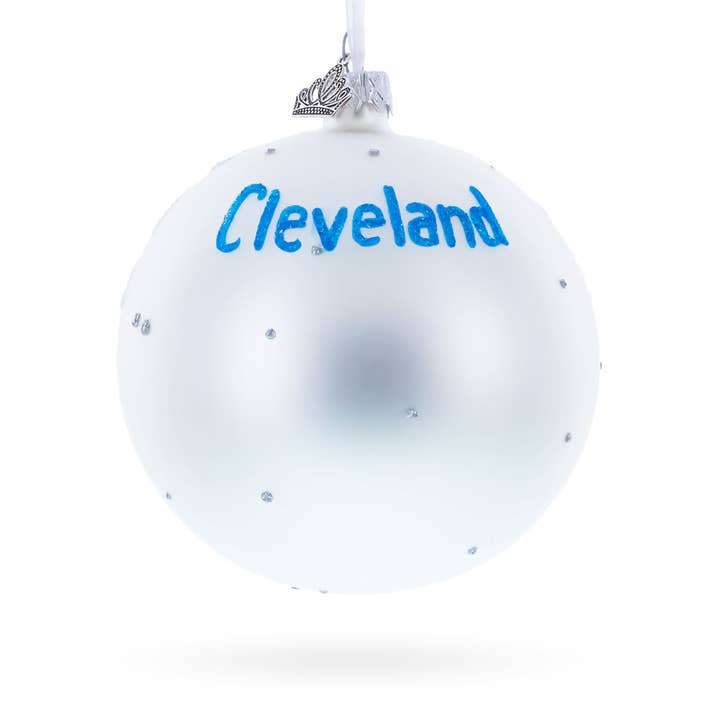 Ornamento de Vidro com Paisagem Urbana de Cleveland, Ohio por atacado de BestPysanky