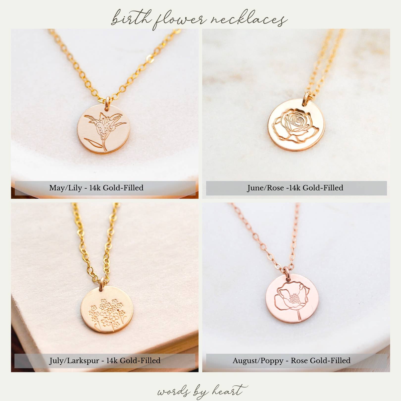A Loving Parents Words Of Wisdom Personalized Heart-Shaped Pendant Necklace  With 18K Gold-Plated Accents Engraved With Inspirational Words