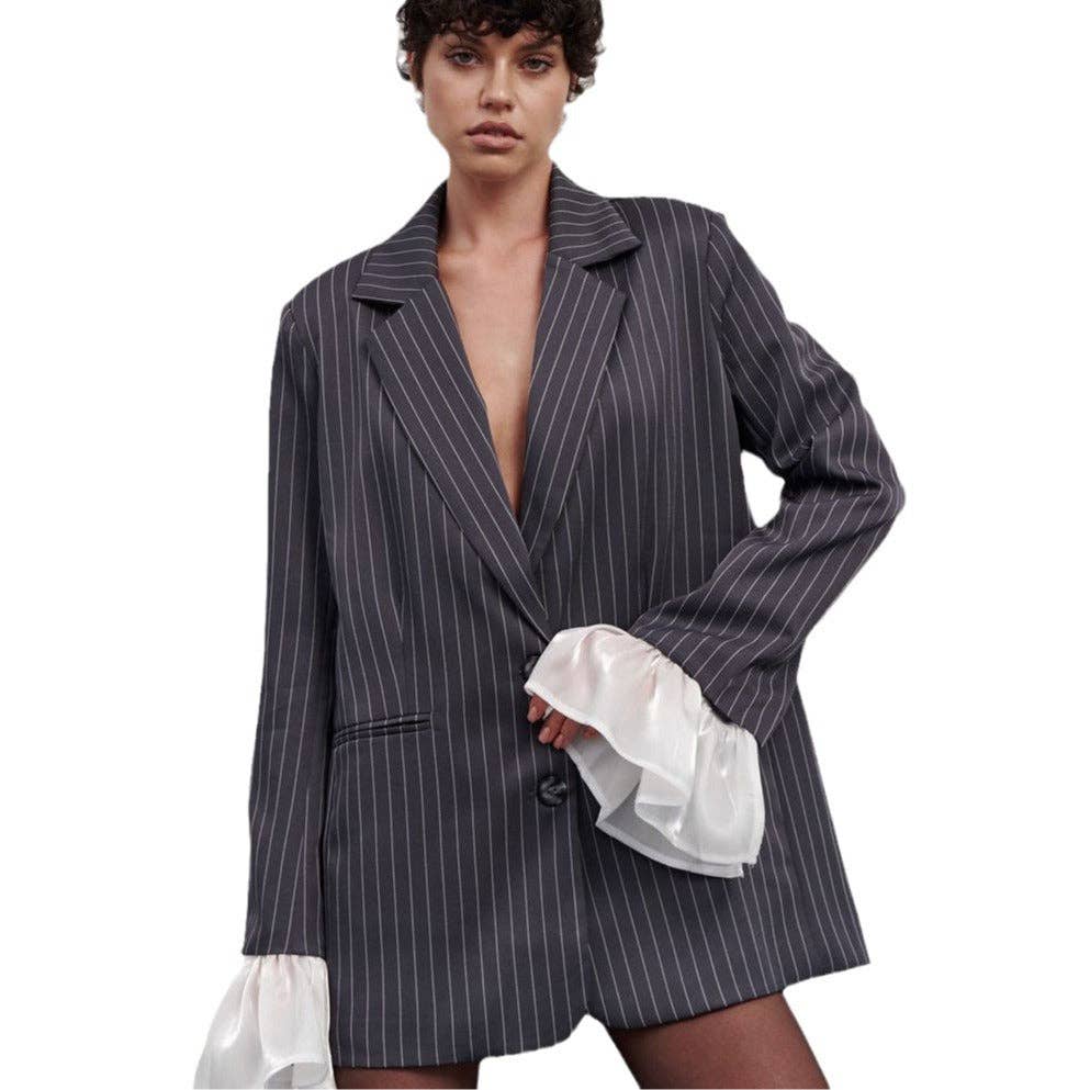 Marayn - Wholesale Blazer - Women's - 2025 NEW Oversized Blazer Chic Stripes Lace and Unique Flair17