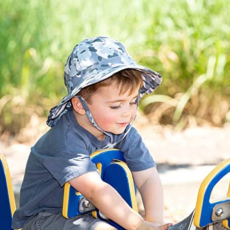 Funky Junque - Wholesale Sun hat – Kids - Toddler Patterned Bucket Hat (Grey Camo)2