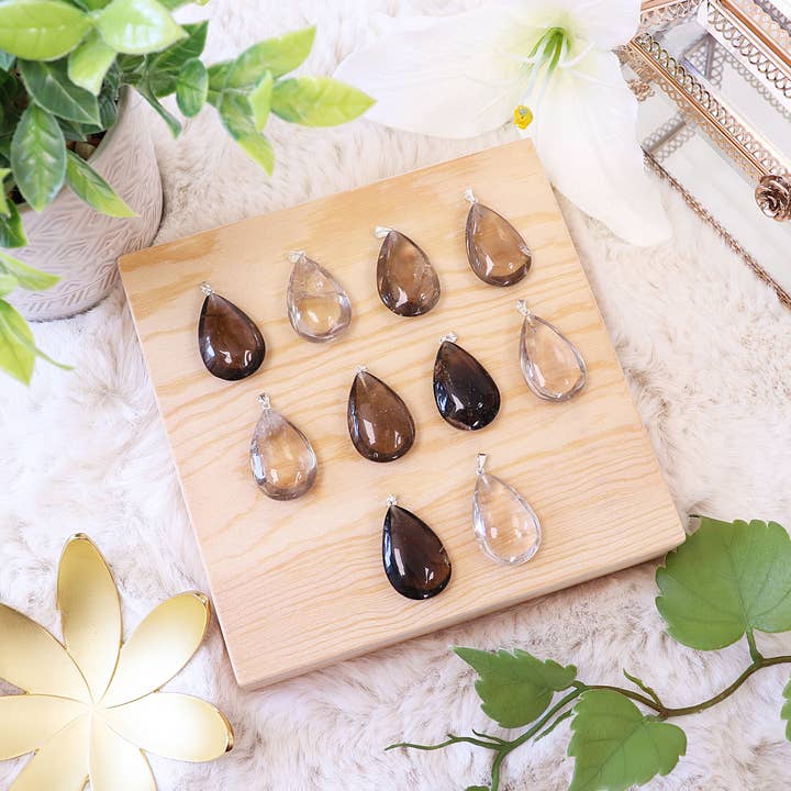 Natures Artifacts Inc - Wholesale Individual Charm/Pendant - Smoky Quartz Teardrop Pendants - Smoky Quartz Jewelry3