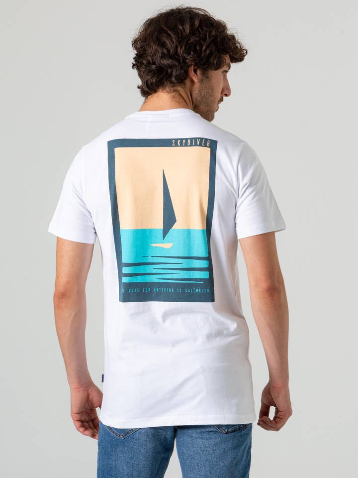 Camiseta De Hombre En Blanco De Manga Corta para venta al por mayor de Skydiver