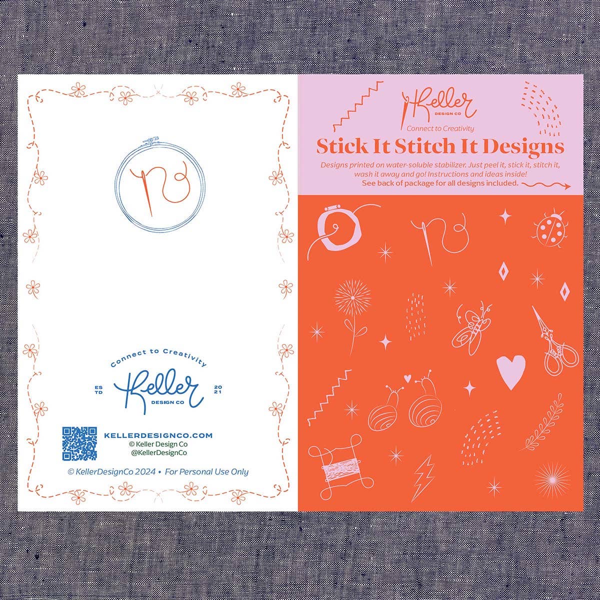 Keller Design Co. - Wholesale Embroidery/Cross Stitch Supplies - Stick It Stitch It Water Soluble Embroidery Patterns-Strawberry Patch5