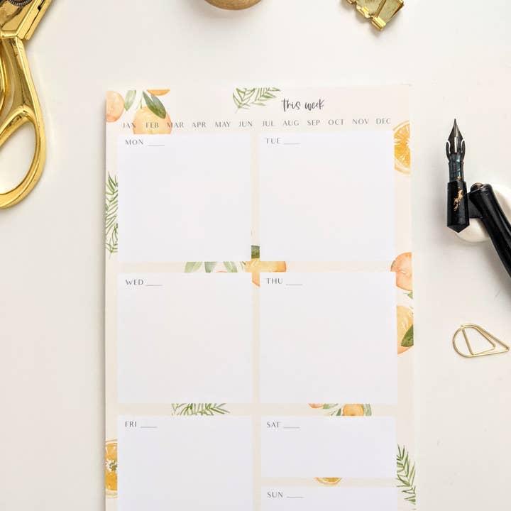 Weekly Notepad - Clementine for wholesale by Cross and Dot