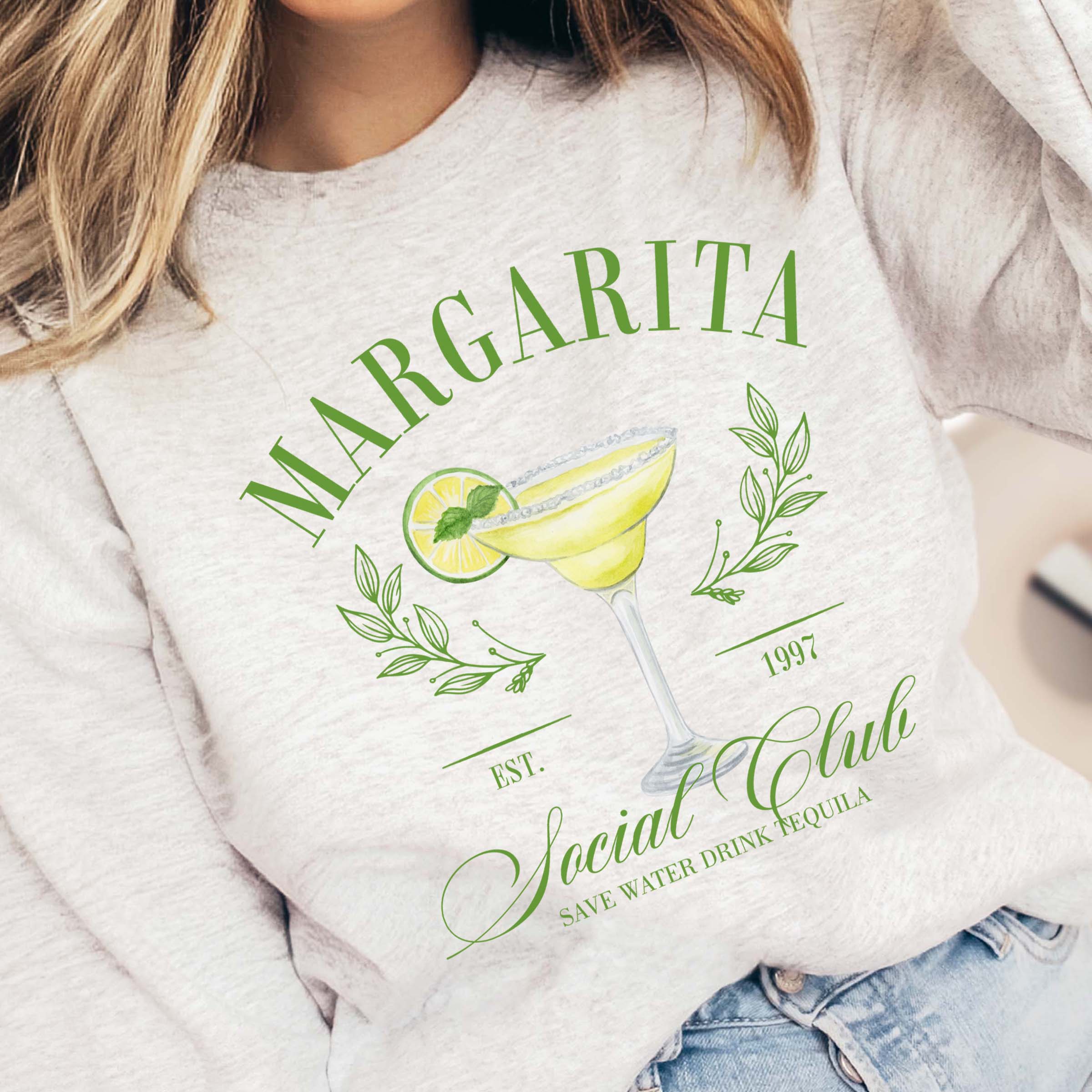 Limeberry Designs - Wholesale Graphic Sweatshirt - Women's - Margarita Social Club Wholesale Crew Sweatshirt1