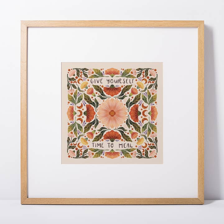 Give Yourself Time to Heal 4x4 Art Print for wholesale by Kristin Heldt Art