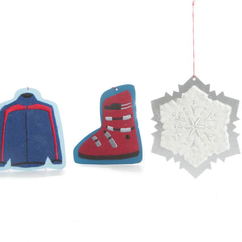 Factory Direct Craft - Wholesale Ornament - Pack of 3 Winter Snow Ski Theme Christmas Ornaments2