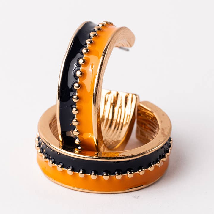 Earrings Meaghan Navy & Orange S for wholesale by Michelle McDowell