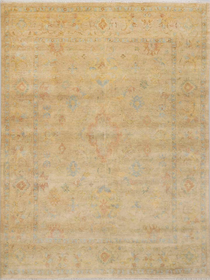 8x10 Beige Gold Antique Wool Oriental Rug - MT-59 for wholesale by Aesthetic Homes LLC