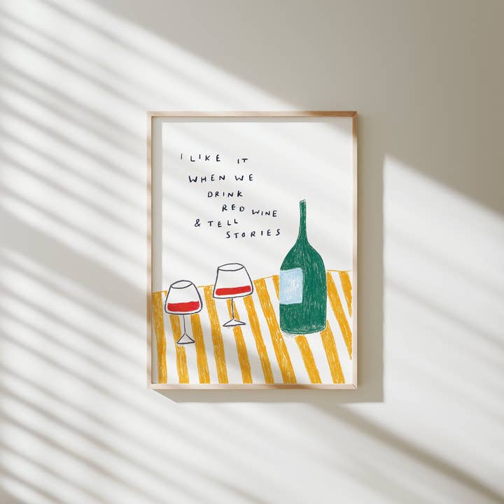 Oh Lightning – wholesale Art print – I Like it when we drink Wine Print2