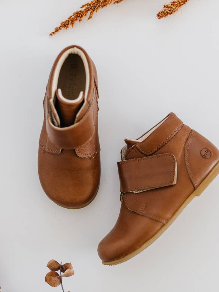 NU Koala - Bottines pour petite fille, cuir marron, petit garçon pour la vente par Pabucun Nu