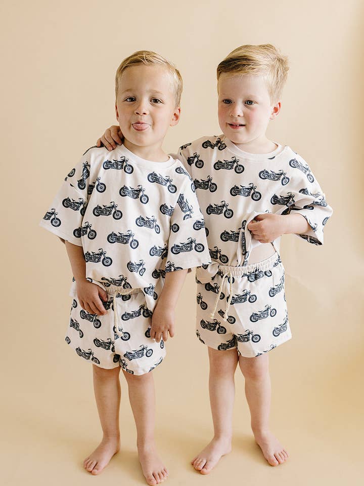 Shorts Set | Born to Ride for wholesale by Lucky Panda Kids