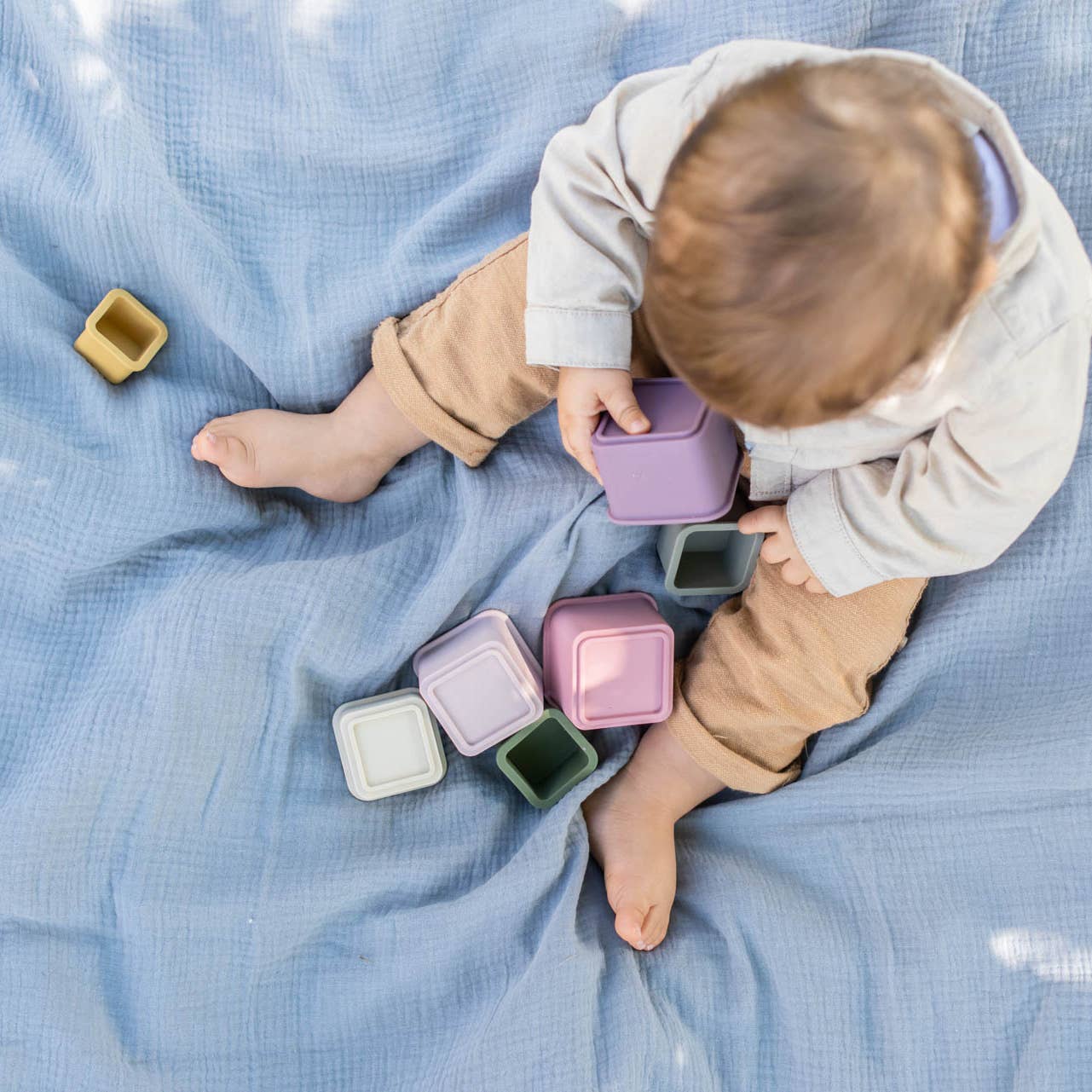 Summerville organic - Wholesale Stacking Rings Game - Baby - Silicone Stacking Toy Square Cups6