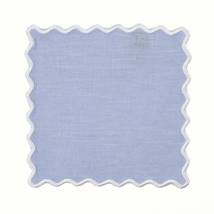 House of Gleason - Wholesale Dinner & Cloth Napkin - Powder Blue Linen Square Cocktail Napkins - Set of 41