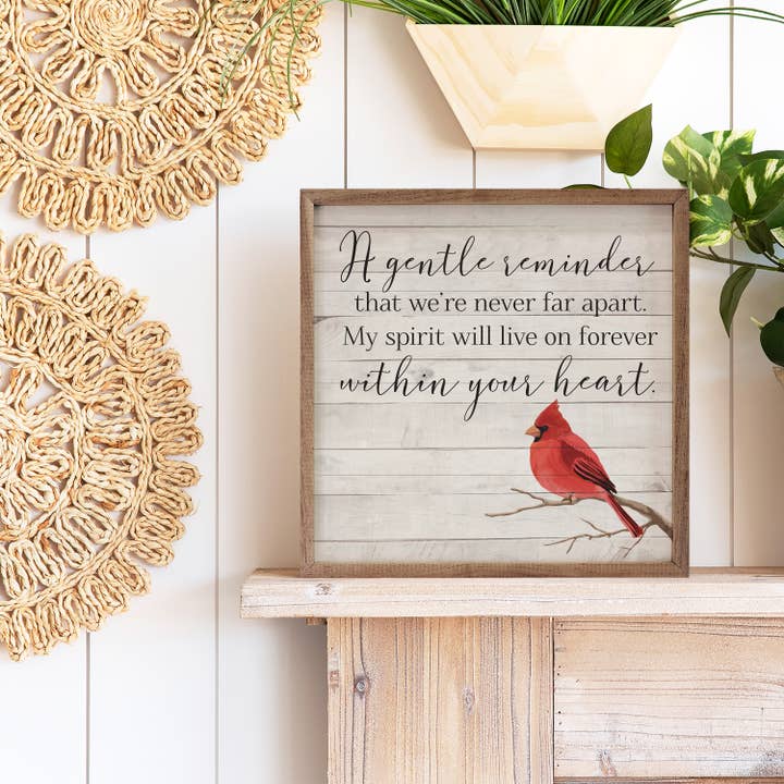 Kendrick Home - Wholesale Sign - Within Your Heart Cardinal Whitewash