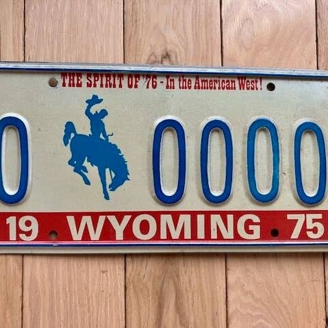 Targa campione del Wyoming 1975 per la vendita all'ingrosso da parte di RusticPlates