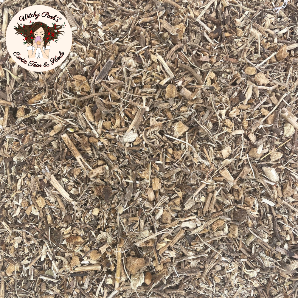 Witchy Pooh's Exotic Teas & Herbs – Engroshandel Løs te – Witchy Poohs Butcher's Broom Te, skåret og sigtet rod3