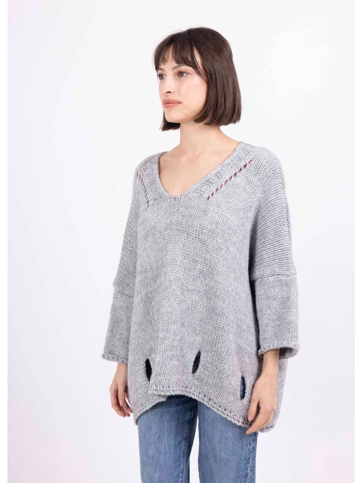 LINEN & COTTON HOUSE - Wholesale Knitted jumper – Women′s - ALPACA SWEATER 086032