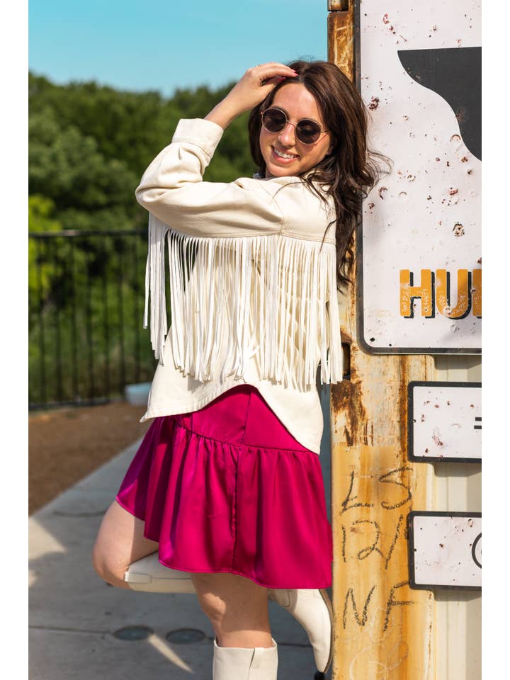 White Get Back To Me Jacket for wholesale on Faire
